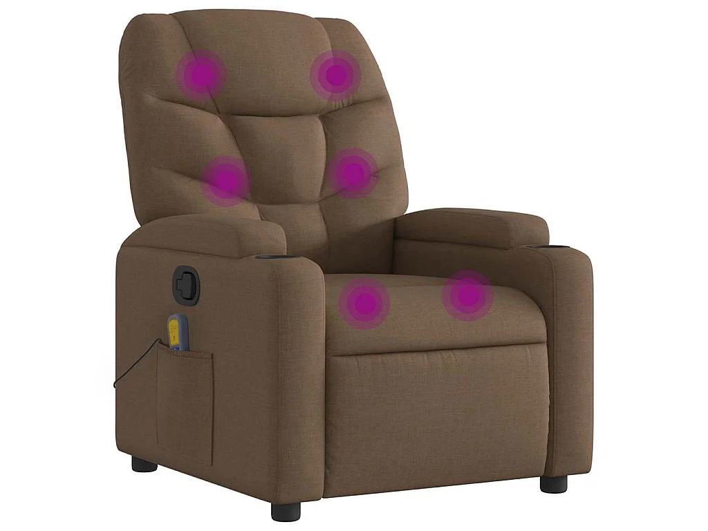 Fauteuil de massage inclinable Marron Tissu
