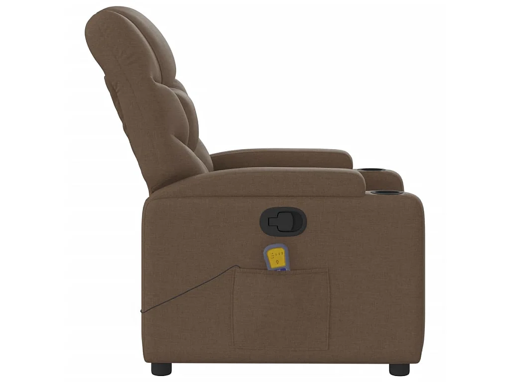 Fauteuil de massage inclinable Marron Tissu