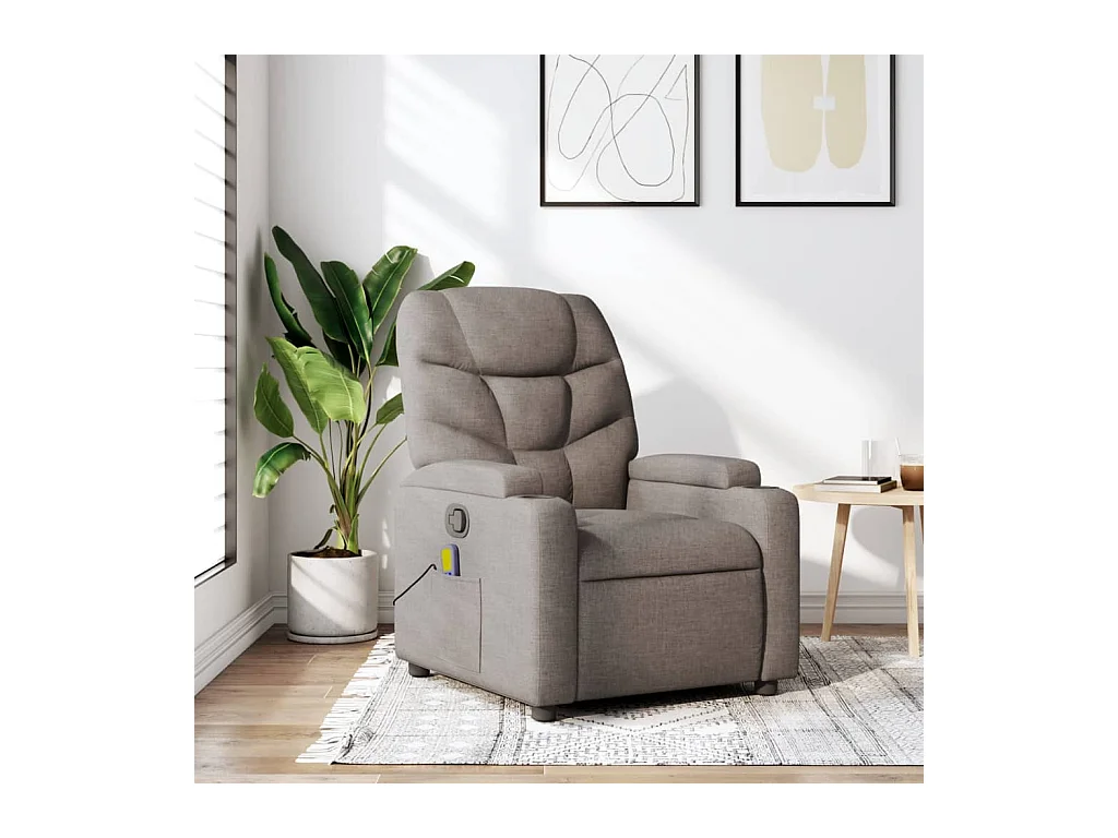 Fauteuil de massage inclinable Taupe Tissu