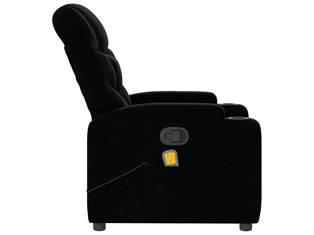 Fauteuil de massage inclinable Noir Tissu