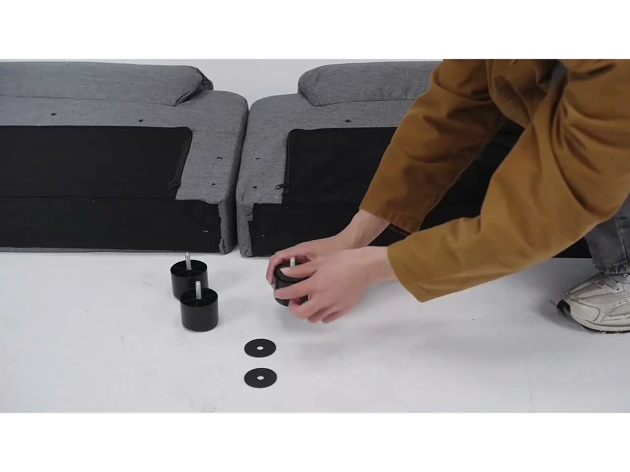 Fauteuil de massage inclinable Crème Tissu