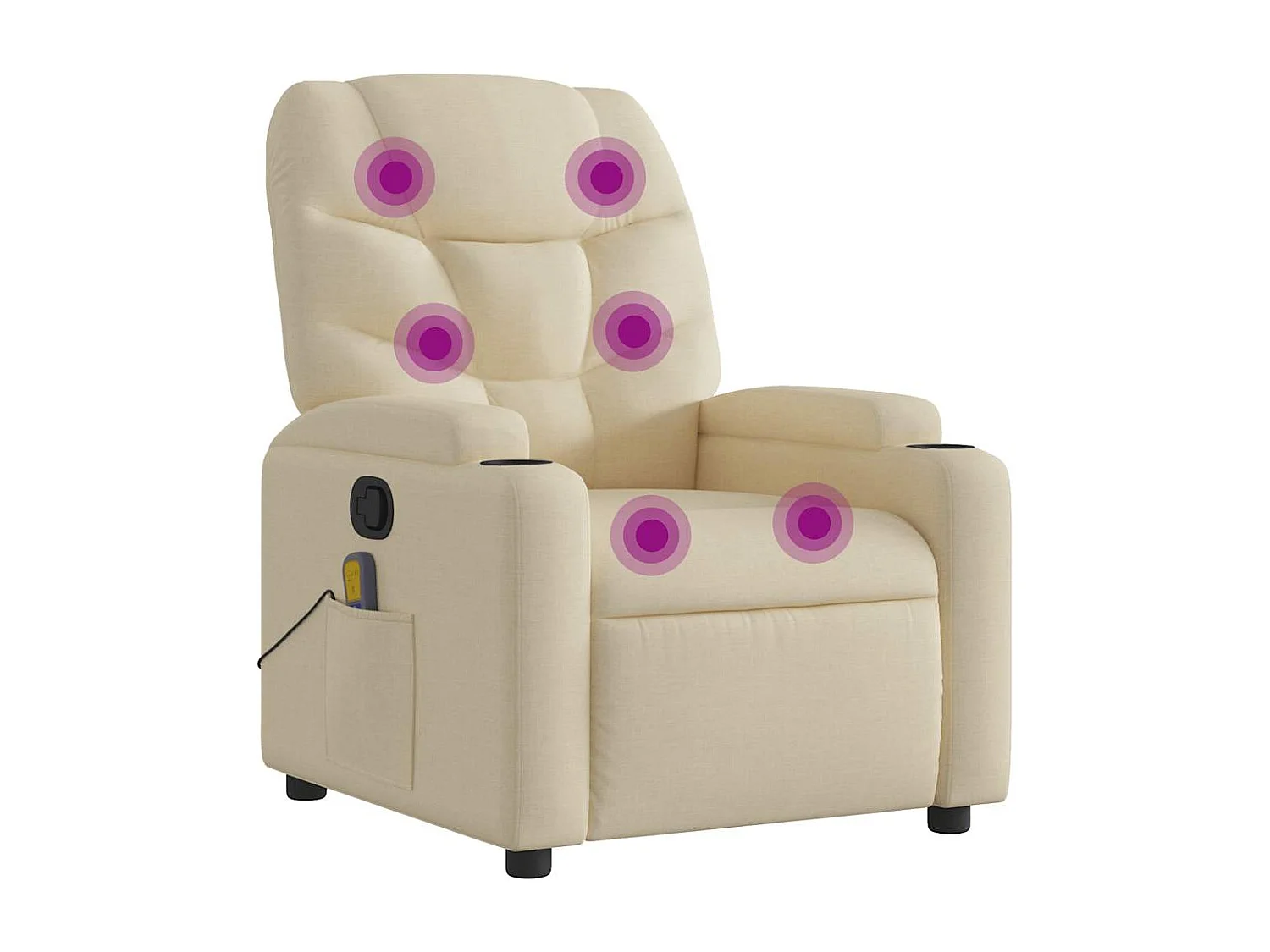 Fauteuil de massage inclinable Crème Tissu