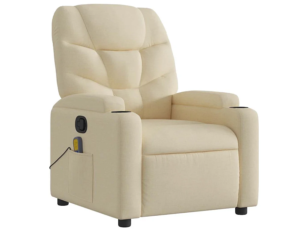 Massagestoel verstelbaar stof crèmekleurig