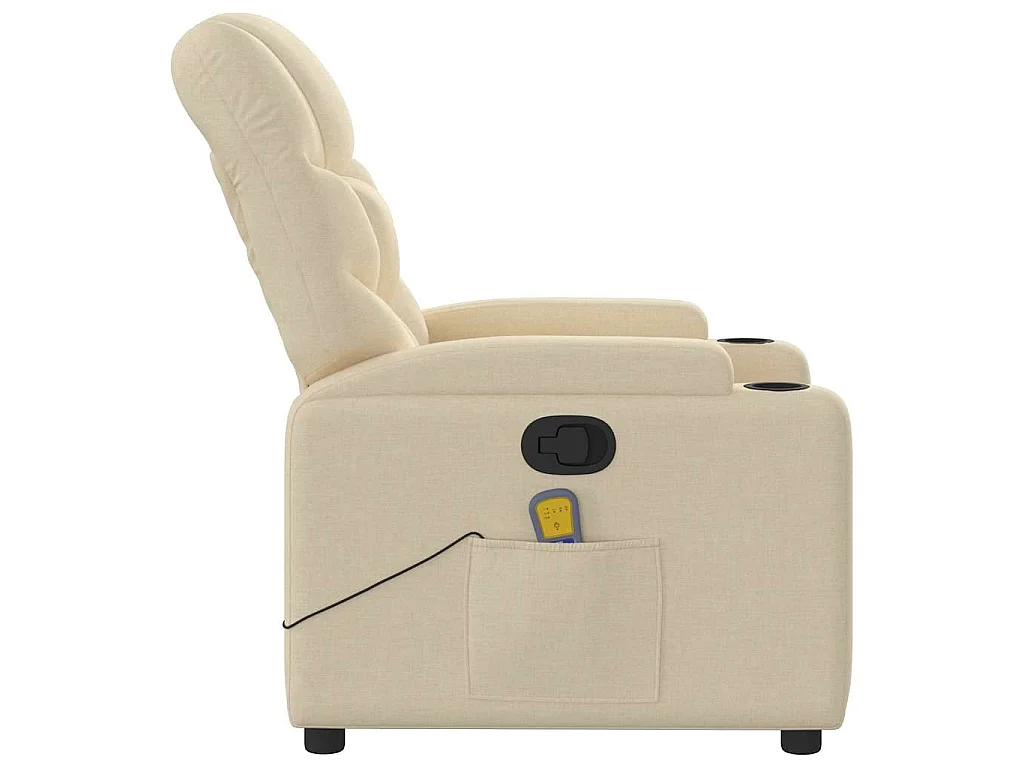 Massagestoel verstelbaar stof crèmekleurig