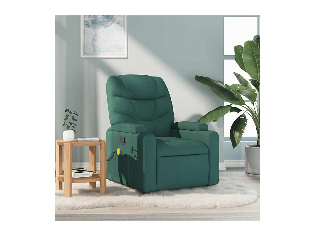 Fauteuil de massage inclinable Vert foncé Tissu