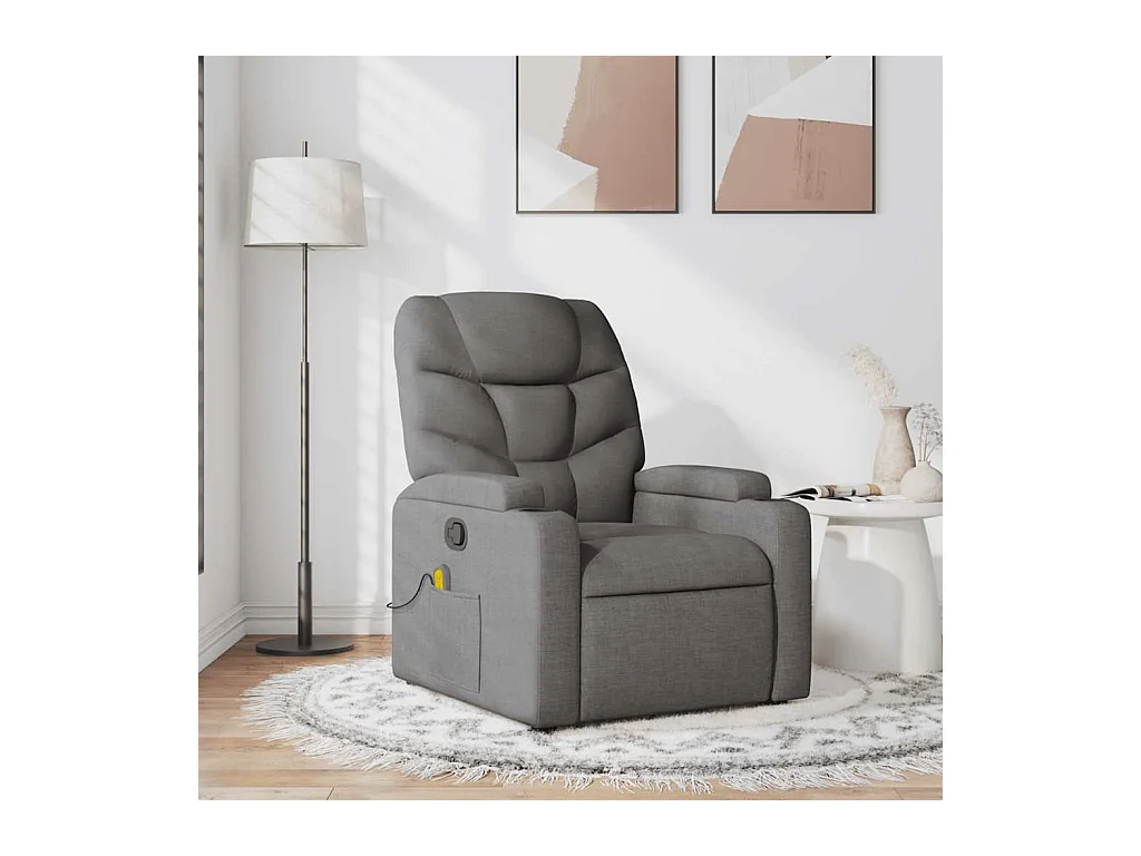 Fauteuil de massage inclinable Gris foncé Tissu