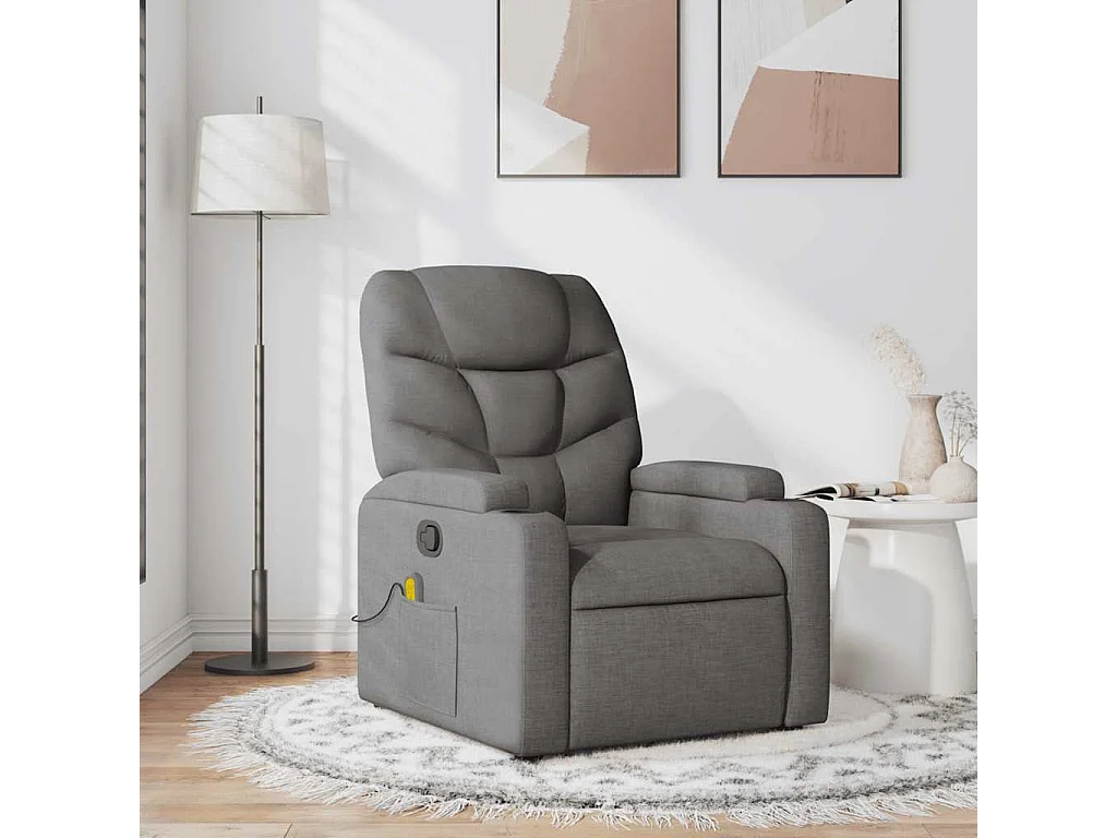 Fauteuil de massage inclinable Gris foncé Tissu