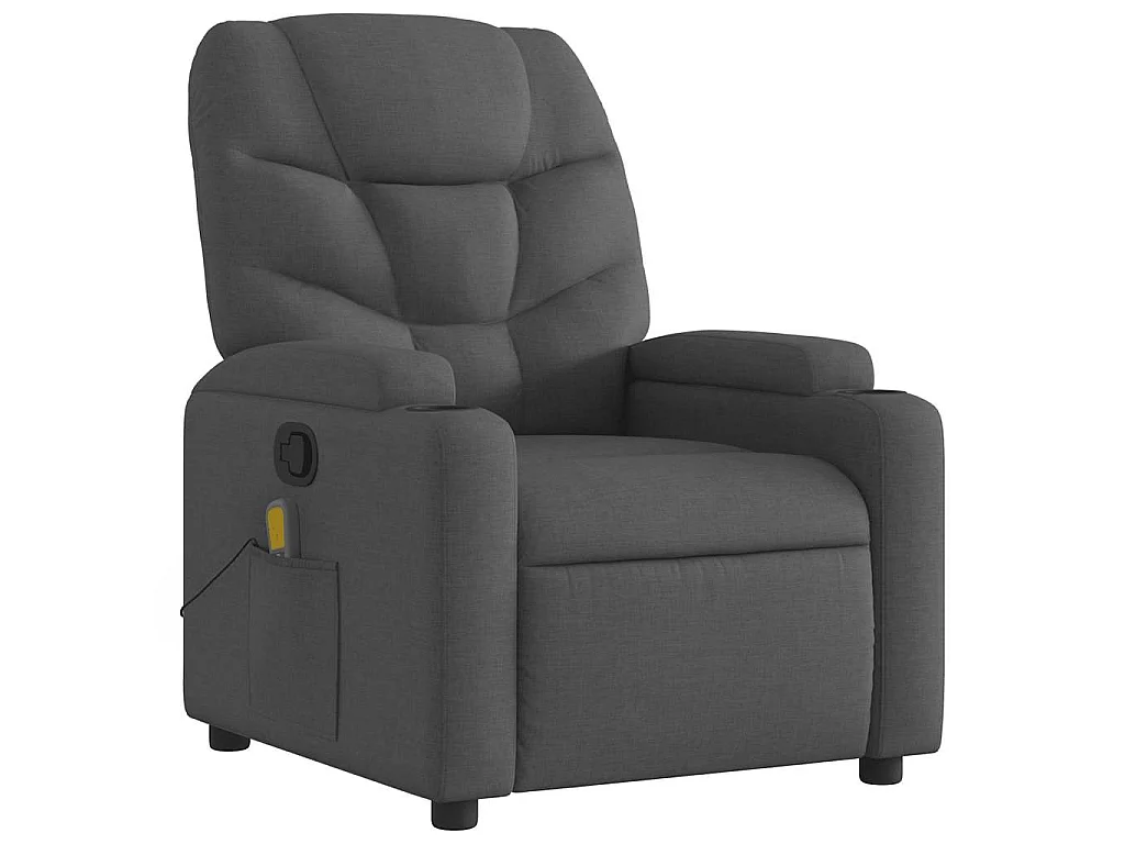Fauteuil de massage inclinable Gris foncé Tissu