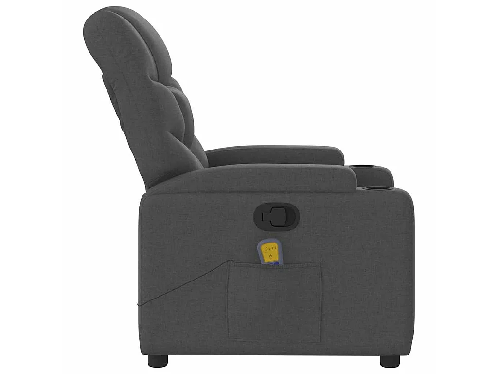 Fauteuil de massage inclinable Gris foncé Tissu