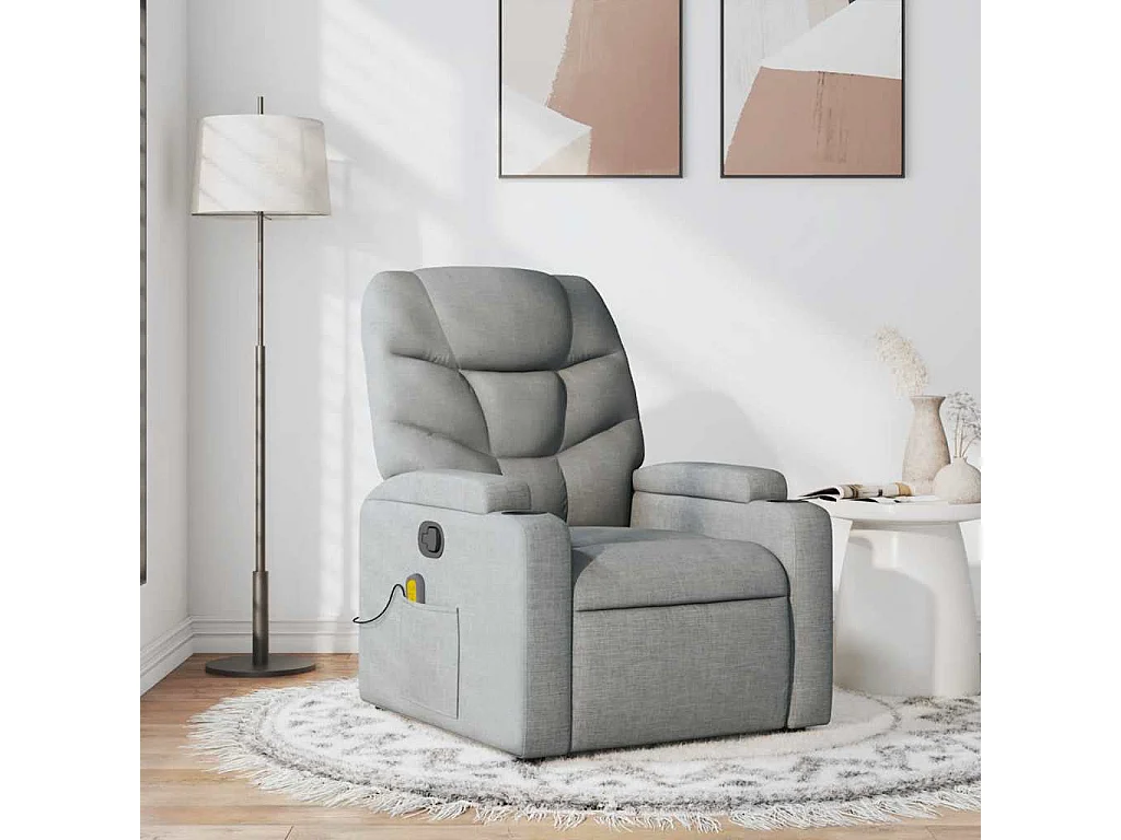 Fauteuil de massage inclinable Gris clair Tissu