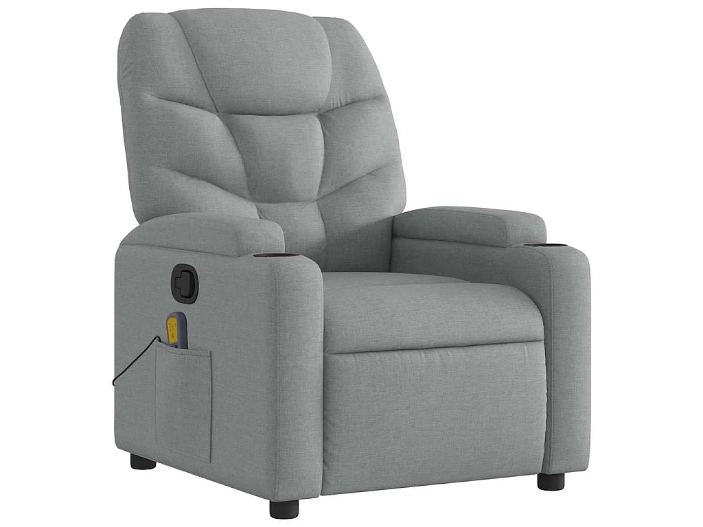 Fauteuil de massage inclinable Gris clair Tissu