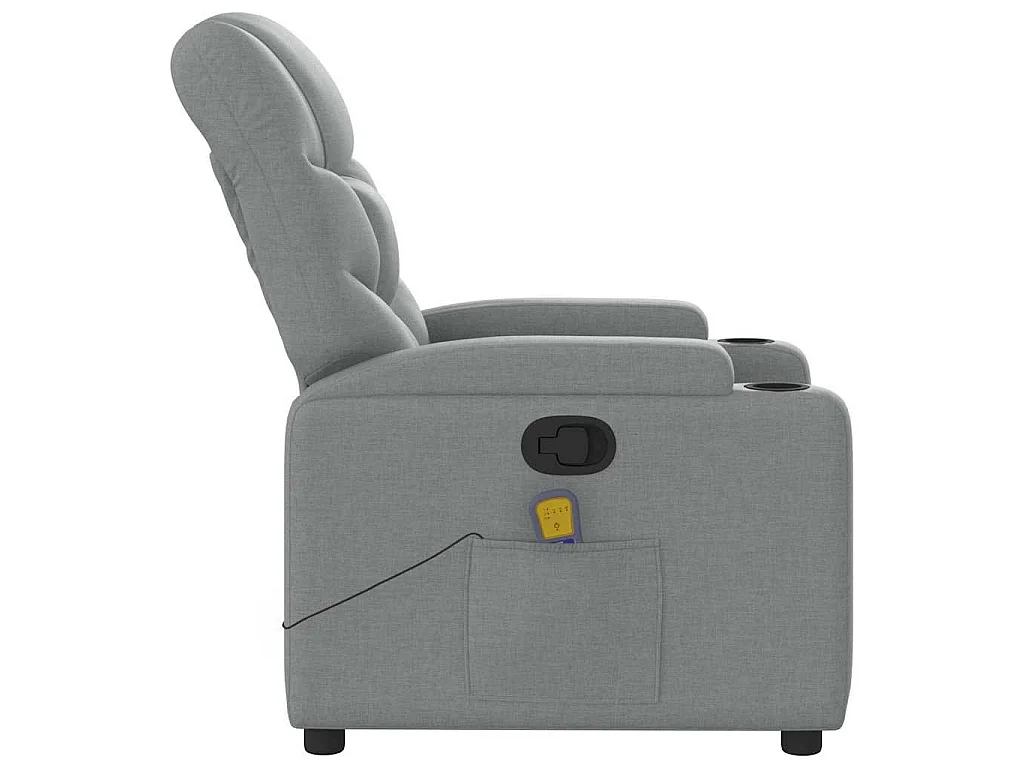 Fauteuil de massage inclinable Gris clair Tissu
