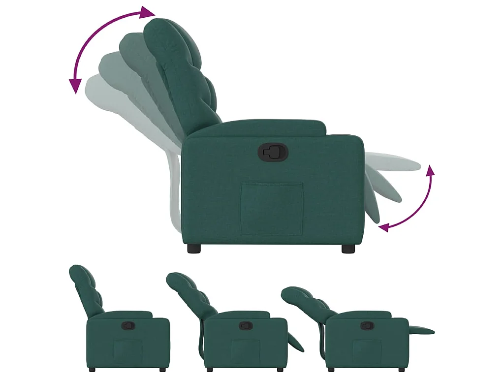 Fauteuil inclinable Vert foncé Tissu