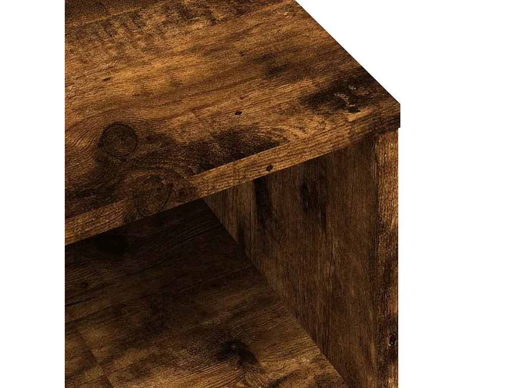 Mebel TV Dąb Dymiony 120x34x37 cm z Półką i Przestrzenią Wystawienniczą