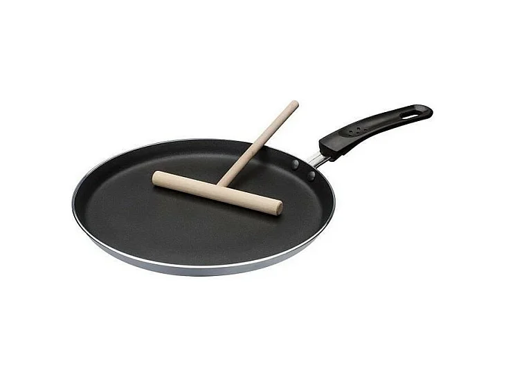 Poêle à crêpes induction 26 cm avec étaleur - Revêtement antiadhésif ultrarésistant