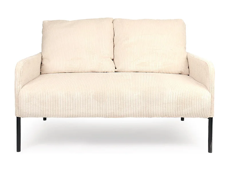 Moderne 2-Sitzer-Sofa Manuelo aus Ripp-Velours in Beige