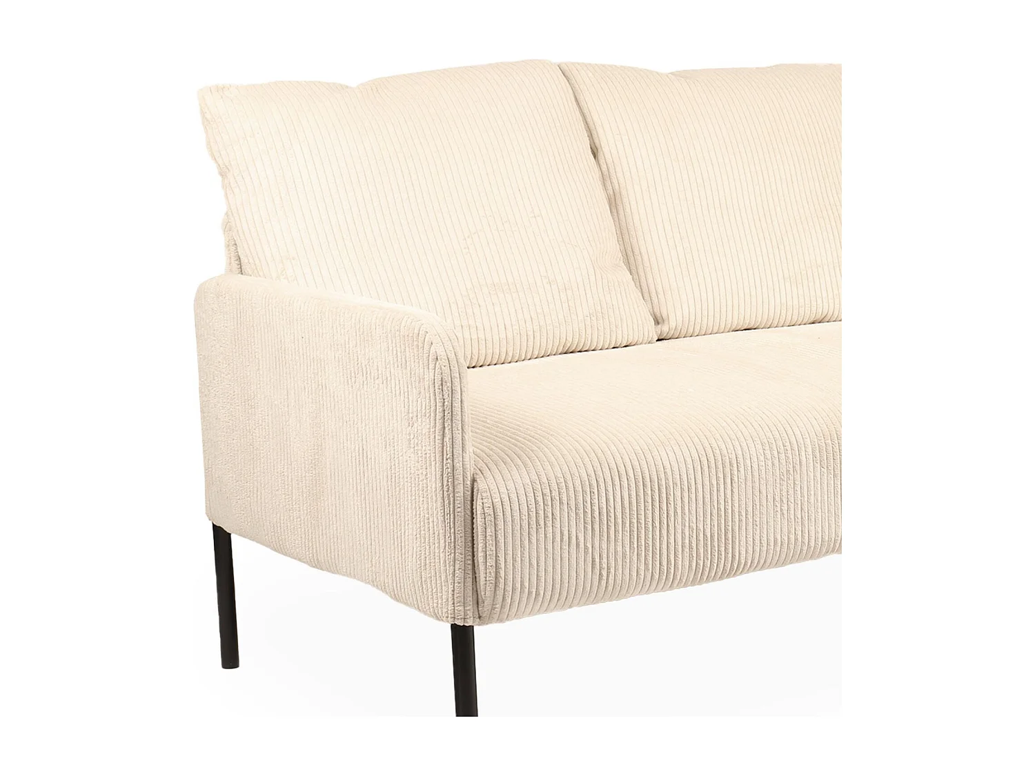 Moderne 2-Sitzer-Sofa Manuelo aus Ripp-Velours in Beige