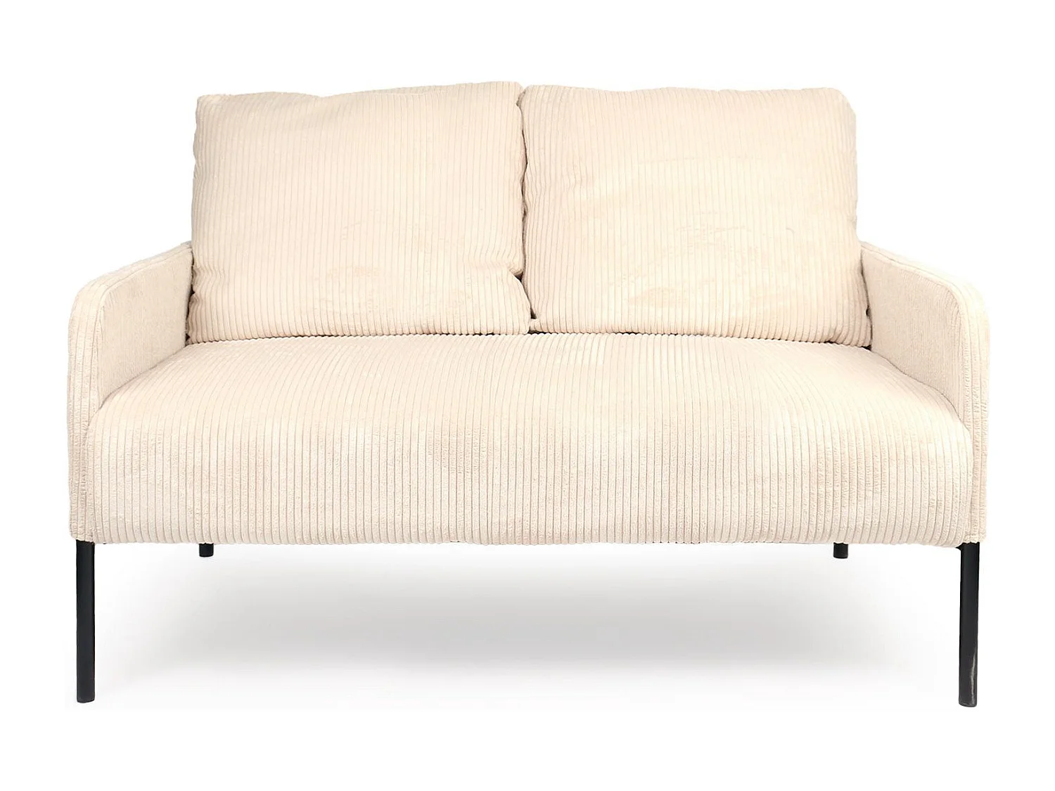 Moderne 2-Sitzer-Sofa Manuelo aus Ripp-Velours in Beige