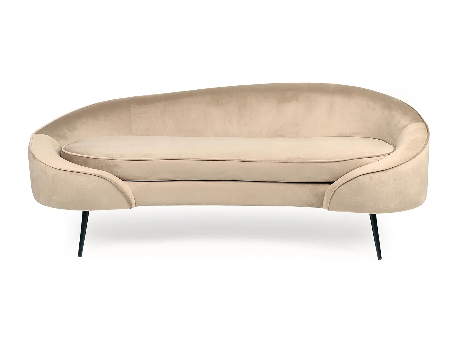 3-Sitzer Sofa Brendan Velours Taupe Stil Chic Modern Bequem