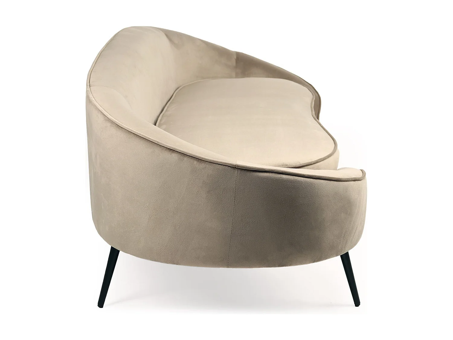 3-Sitzer Sofa Brendan Velours Taupe Stil Chic Modern Bequem