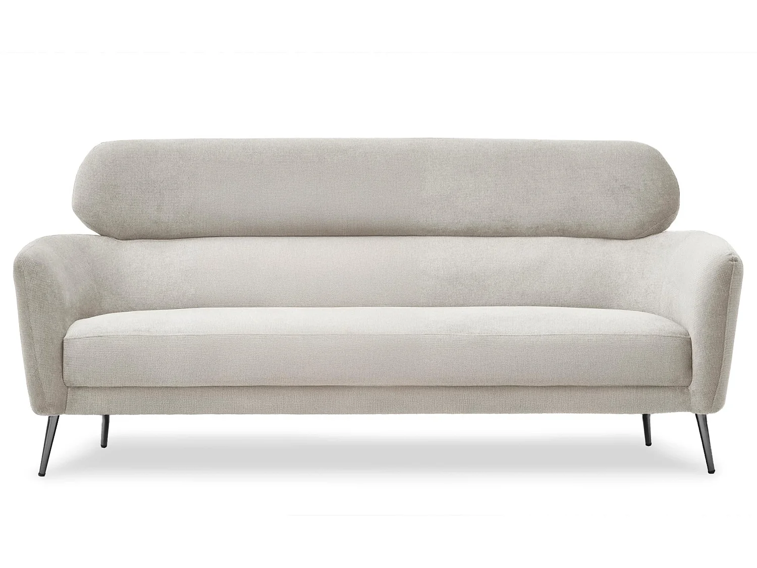 Canapé 3 places moderne avec haut dossier Damigal Tissu doux Beige