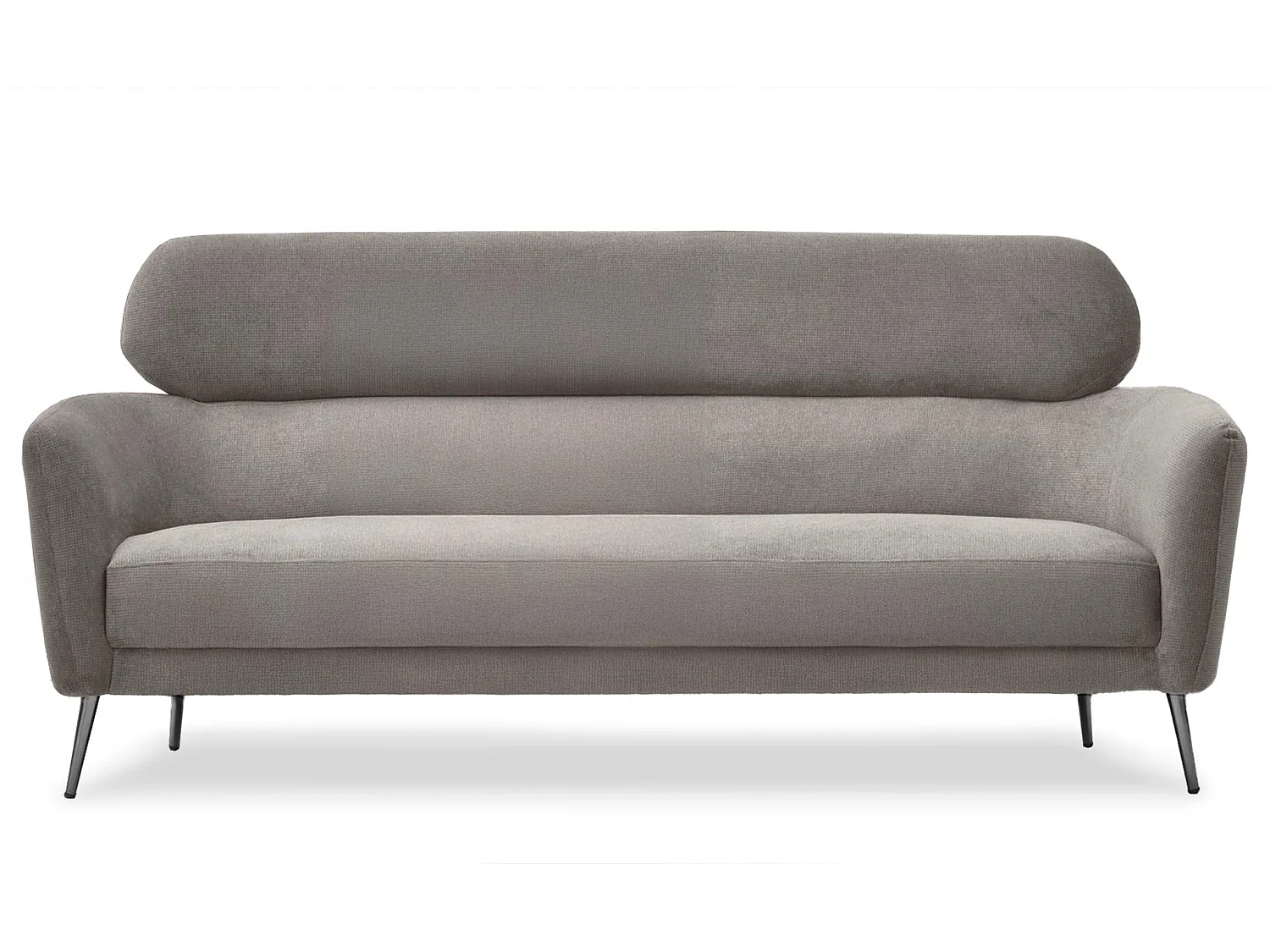 Divano moderno a 3 posti Damigal in morbido tessuto grigio topo