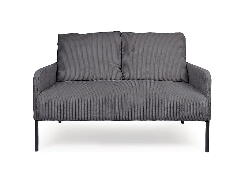 Modernes und elegantes 2-Sitzer-Sofa aus Dunkelgrauem Cord Samt Manuelo