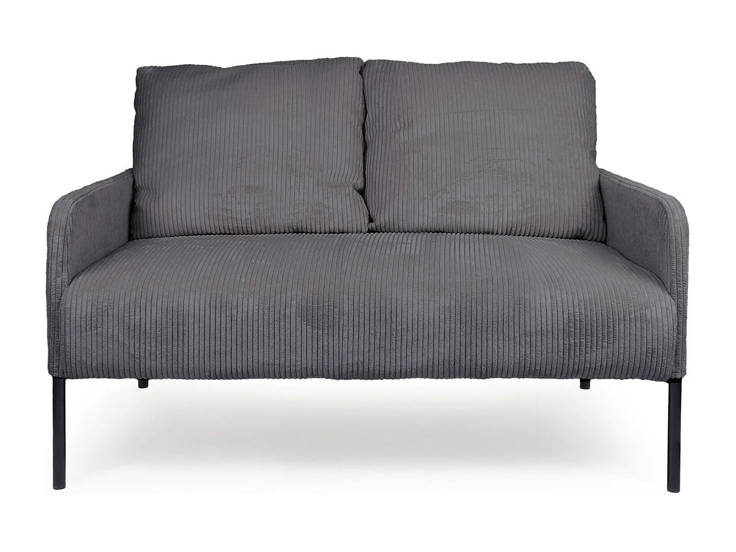 Divano moderno ed elegante a 2 posti in Velluto a Coste Grigio Scuro Manuelo