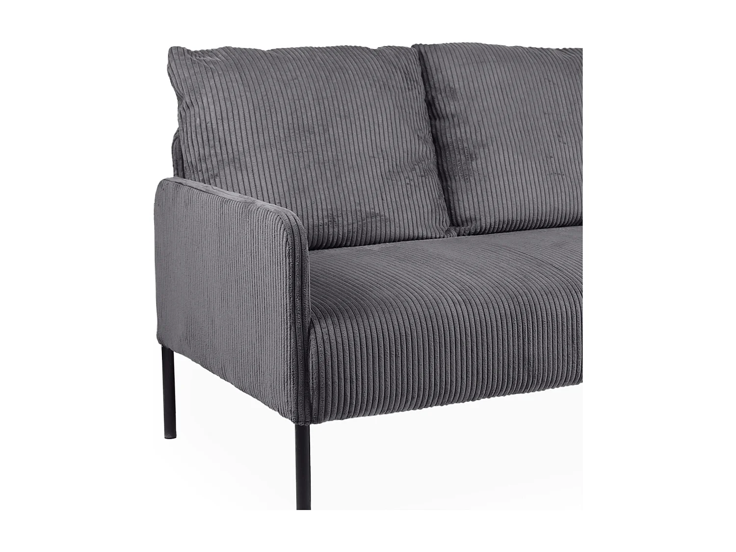 Divano moderno ed elegante a 2 posti in Velluto a Coste Grigio Scuro Manuelo