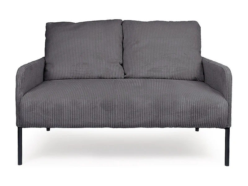 Canapé 2 places moderne et élégant Manuelo Velours côtelé Gris foncé