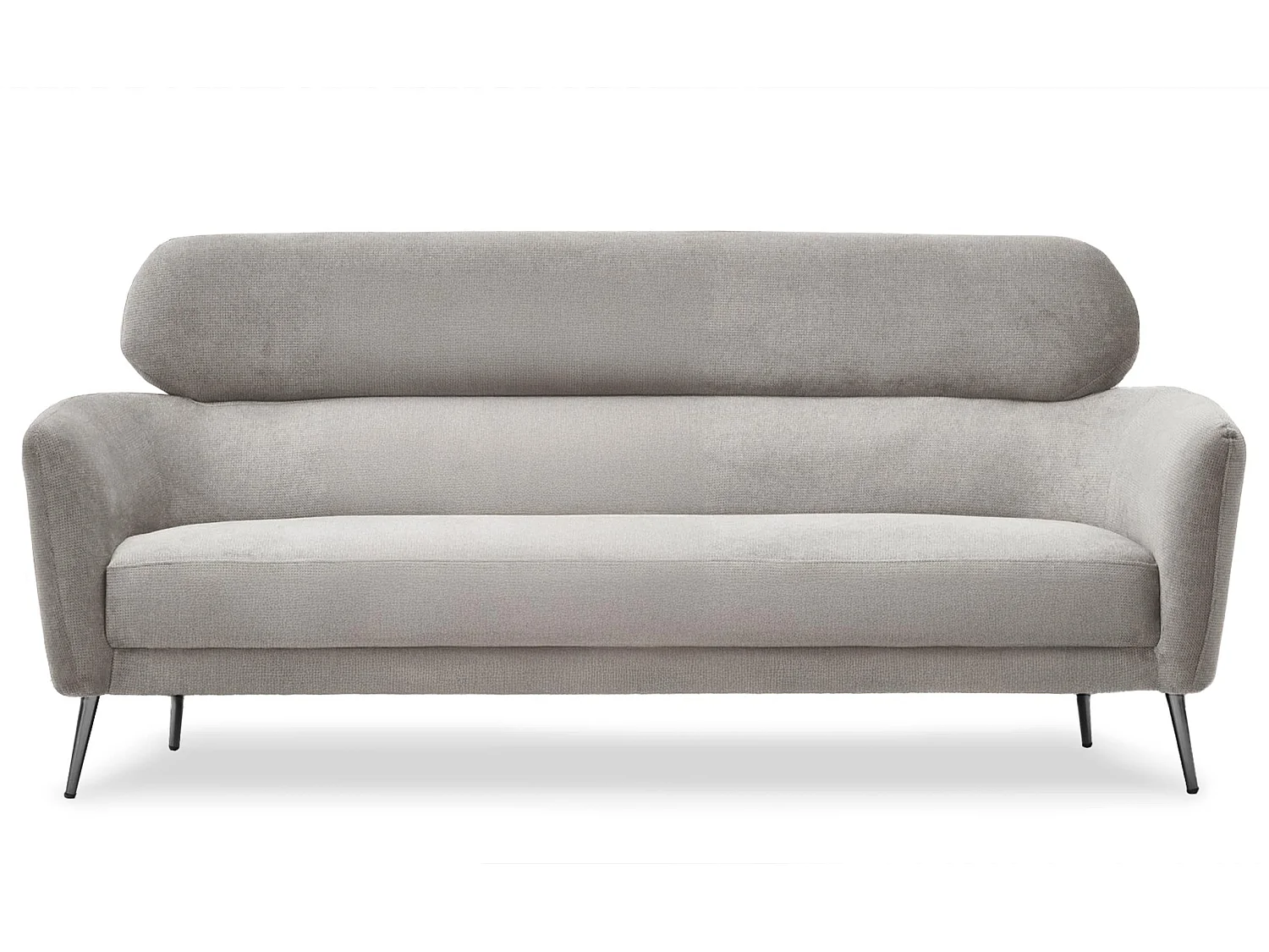 Canapé 3 places moderne avec haut dossier Damigal Tissu doux Gris