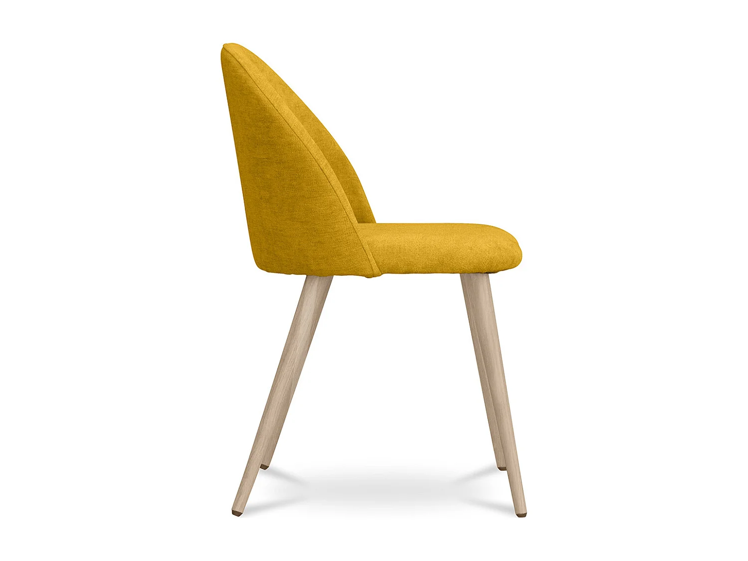 Chaise de salle à manger - Tapissée en tissu - Style scandinave - Evelyne Jaune Clair