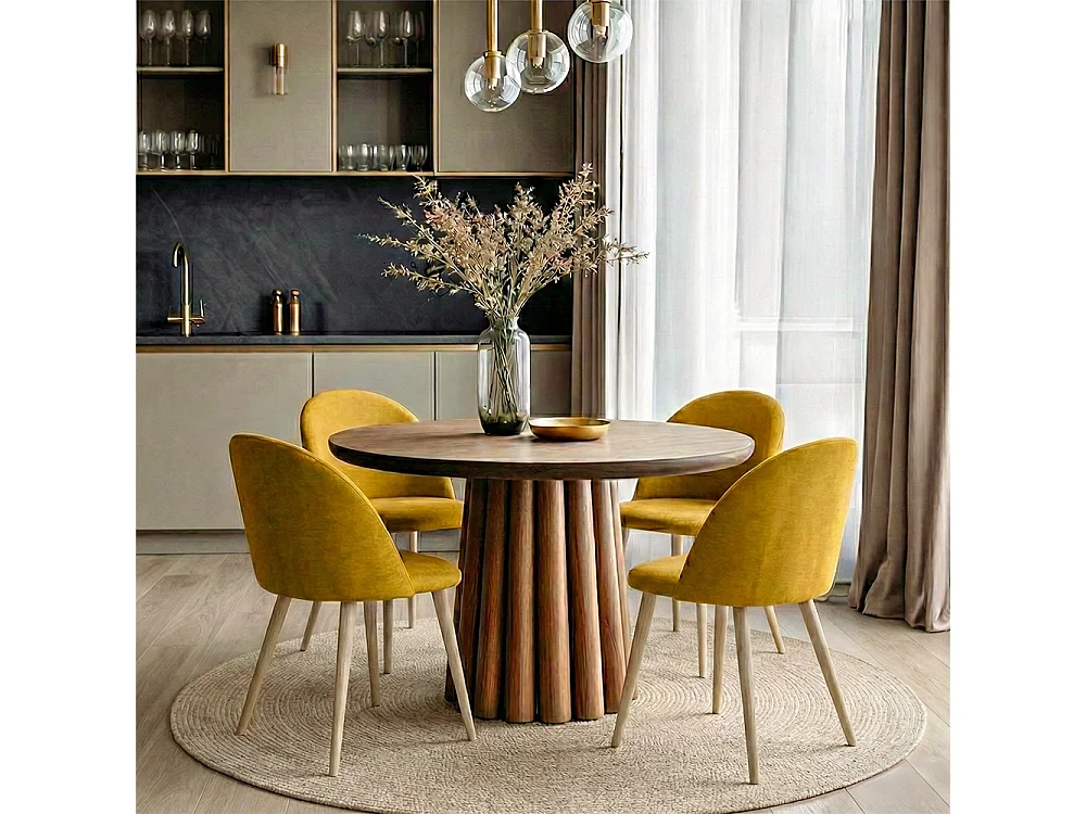 Sedia da pranzo - Rivestita in tessuto - Stile scandinavo - Evelyne