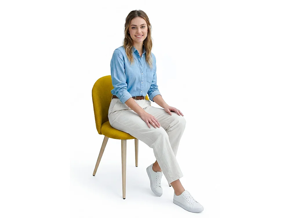 Sedia da pranzo - Rivestita in tessuto - Stile scandinavo - Evelyne