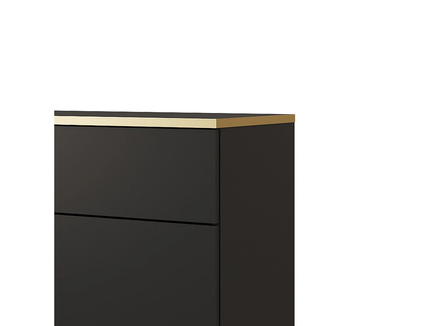 Dressoir KSZ-107 met Laden 107x85x39 cm – Zwart Hoogglans Kast met Push-To-Open, Metalen Poten 23 cm, Gelamineerd Paneel 16 mm Krasbestendig