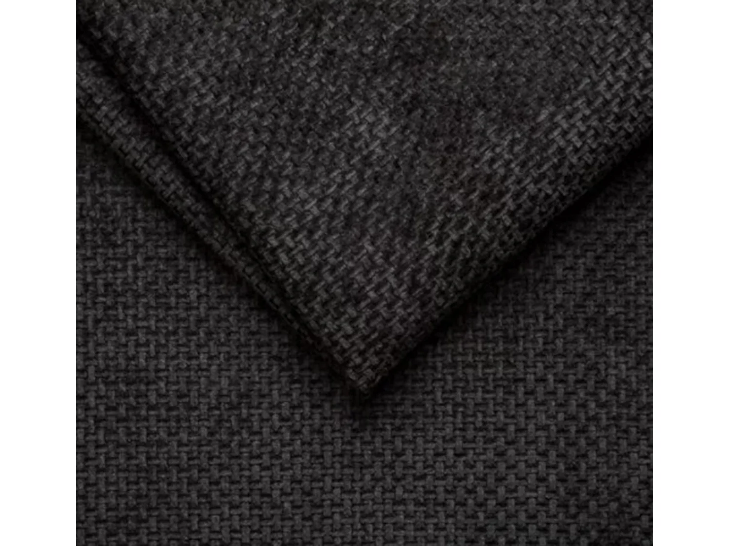 Hoekbank OMBO 285x168x77/97 cm, Rechterkant, Slaapfunctie, Elektrisch Uitschuifbaar Zitvlak, Verstelbare Hoofdsteunen, Zwarte EDEN-stof