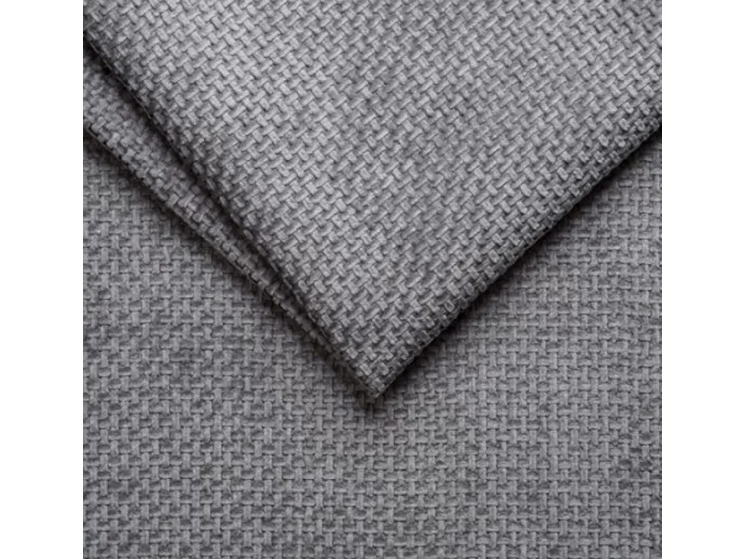 Ecksofa OMBO 285x168x77/97 cm, Links, Schlaffunktion, elektr. Sitz, Kopfstützen, Buche dunkel, hydrophober EDEN-Stoff – Silber