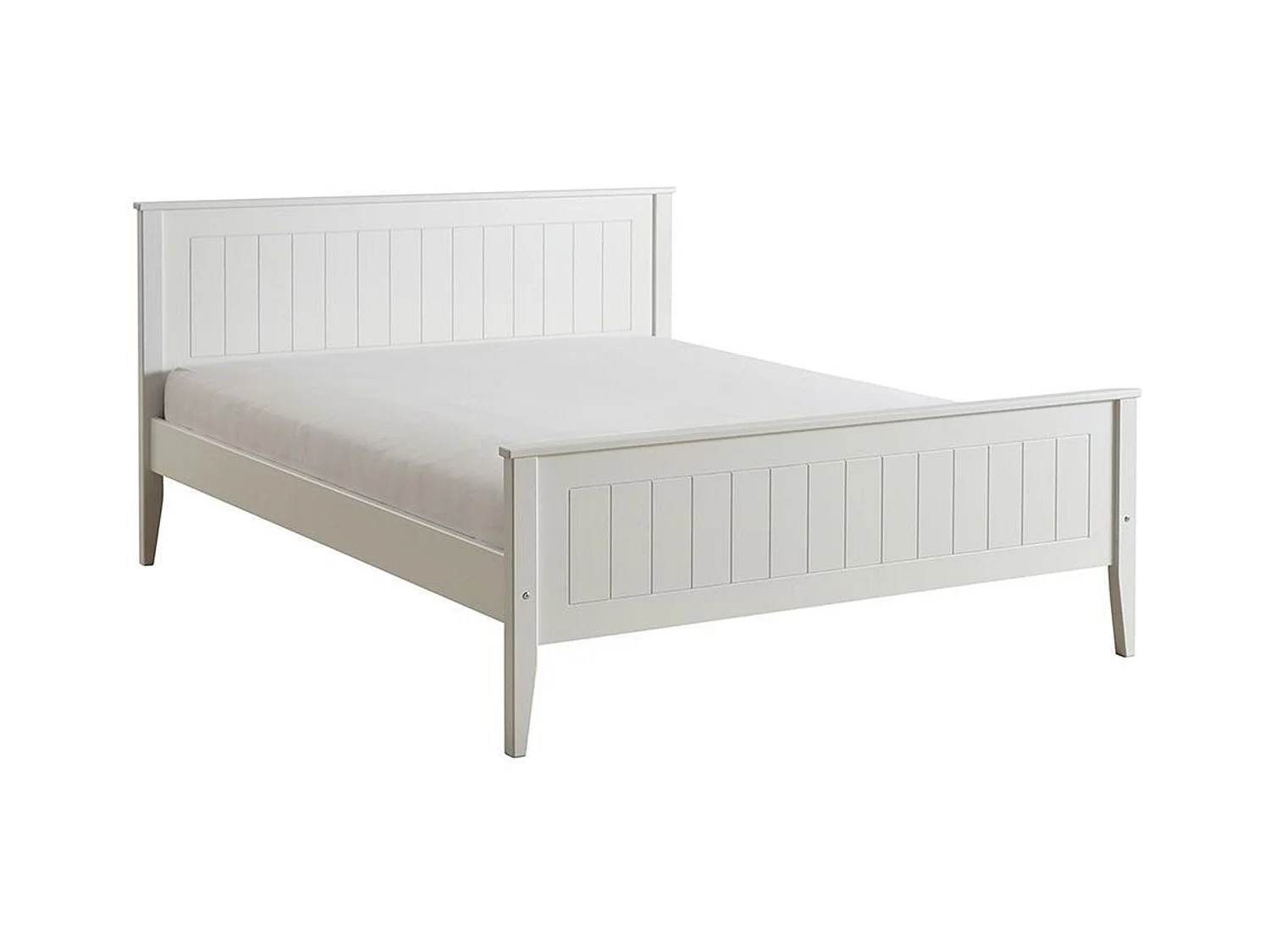 Lit 120x200 en bois Siena, couleur blanche