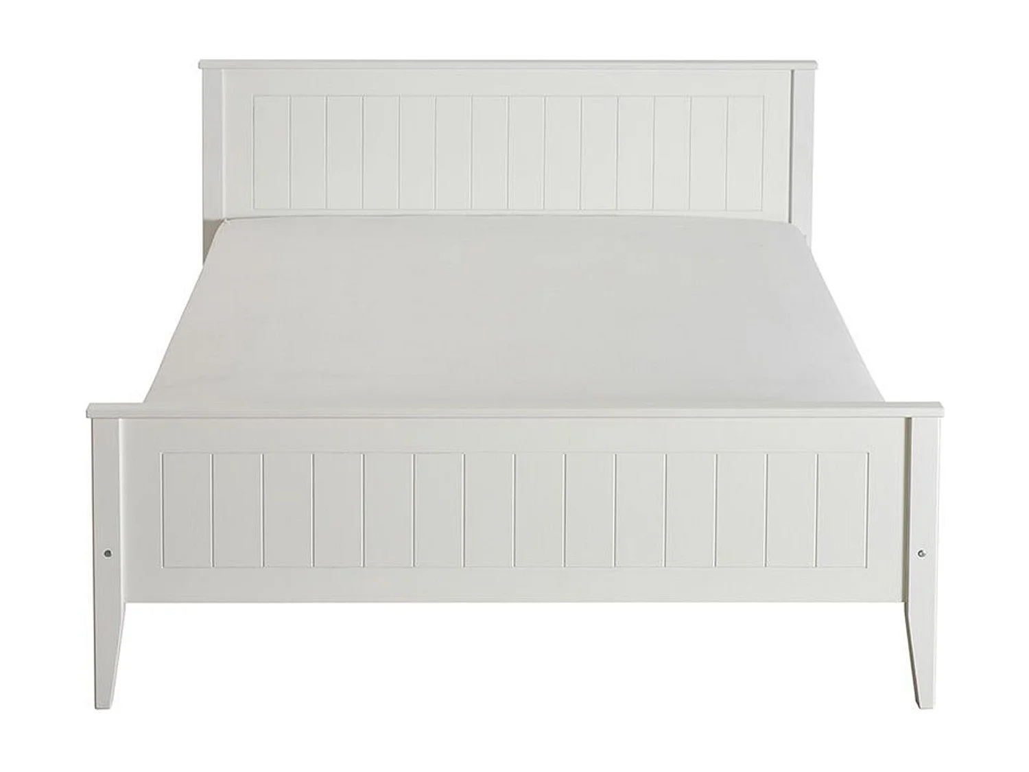 Lit 140x200 en bois Siena, couleur blanche