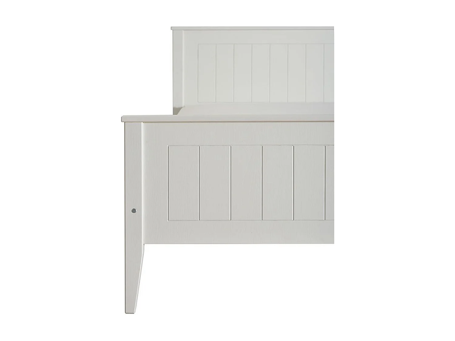 Lit 140x200 en bois Siena, couleur blanche