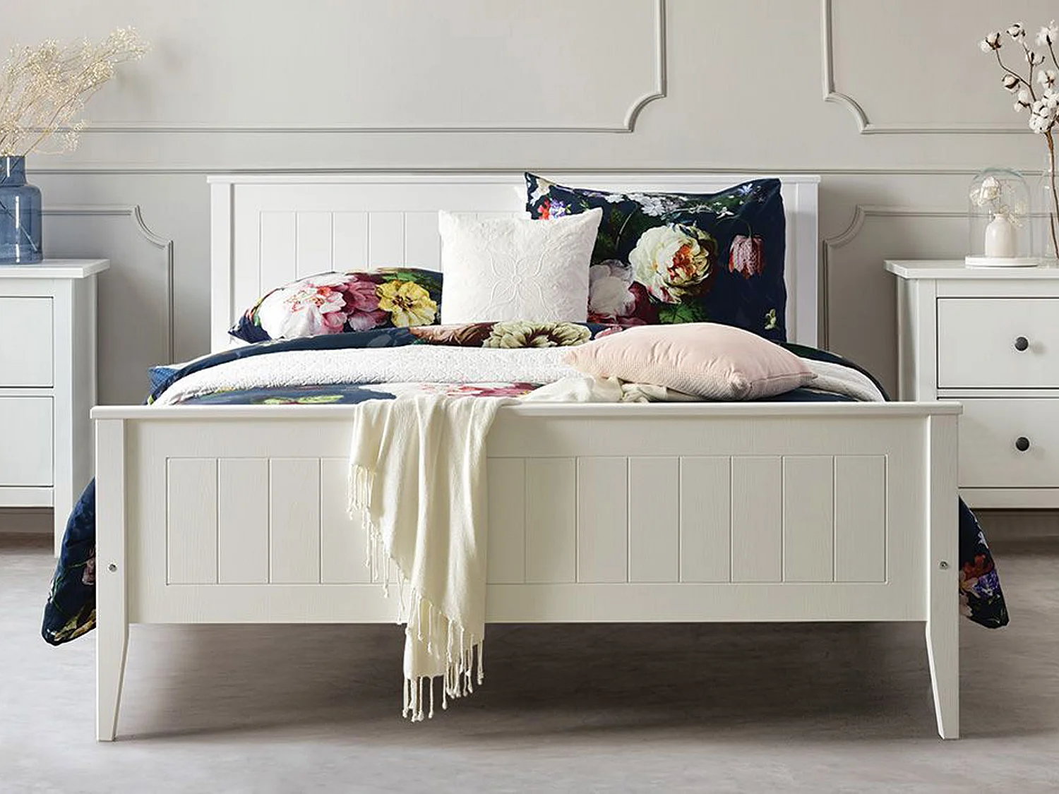 Bed 160x200 hout Siena, kleur wit