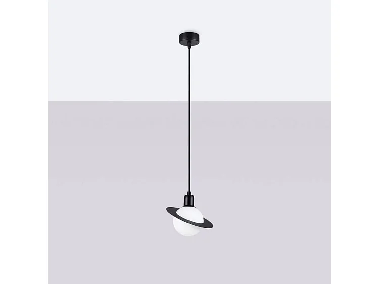 Hanglampen Hyperion Modern Van  - 1 Lichtbronnen - L.20 X H.125 Cm - Zwart