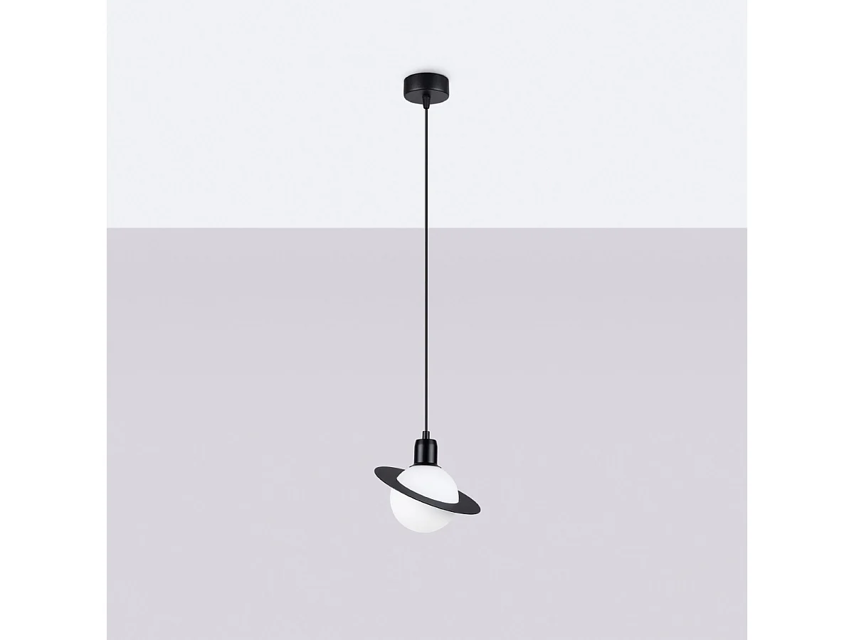 Lámpara colgantes HYPERION moderno de acero - 1 fuentes luminosas - L.20 x A.125 cm - negro