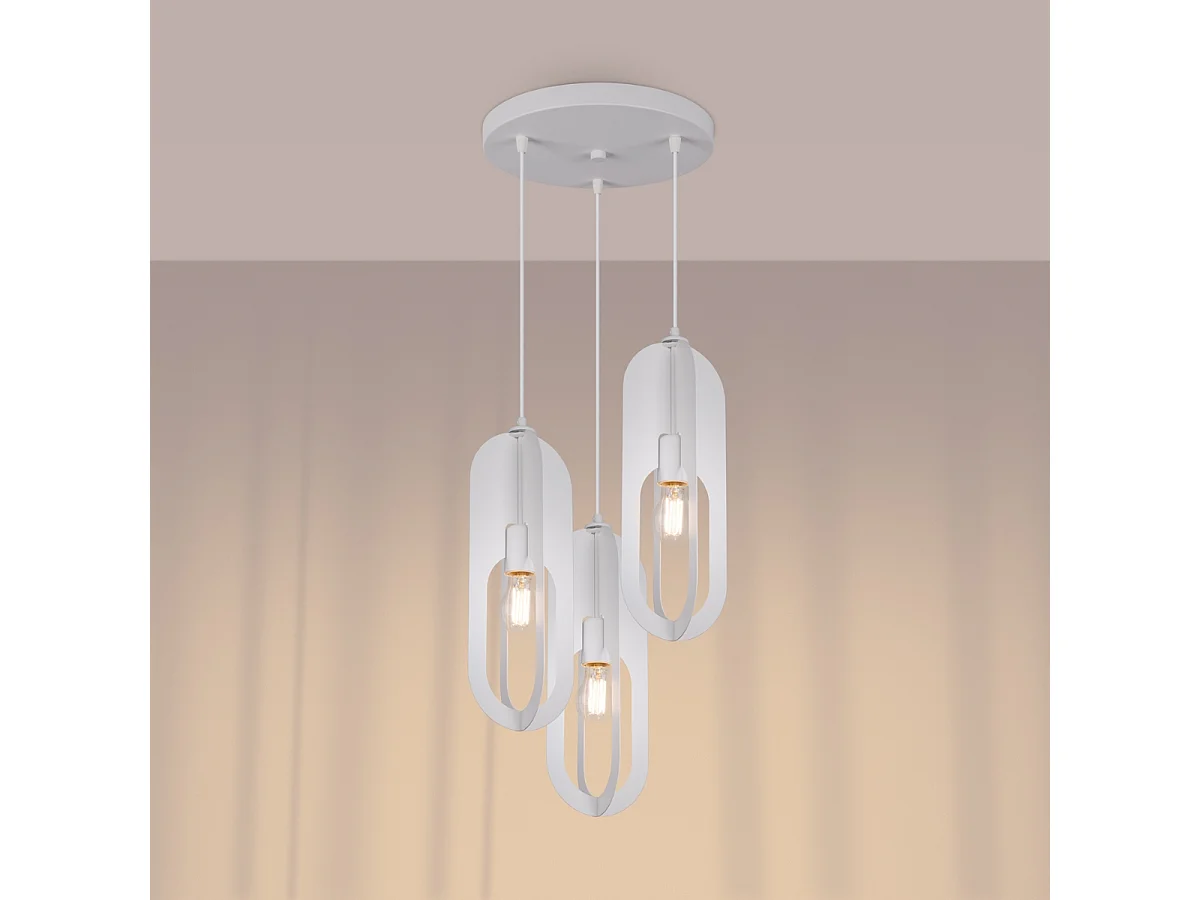 Applique Nicus Moderne En Acier - 3 Sources Lumineuses - L.43 X H.130 Cm - Blanc