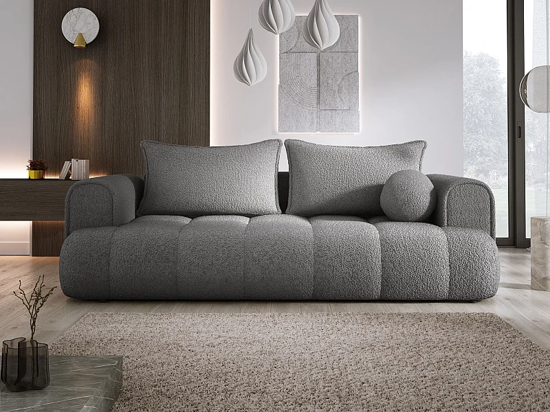Sofa COCO slaapbank met bedfunctie, bekleding Anthology stof, 2-zits, vrijstaand, afmetingen: 250x105x90cm kleur: Grijs