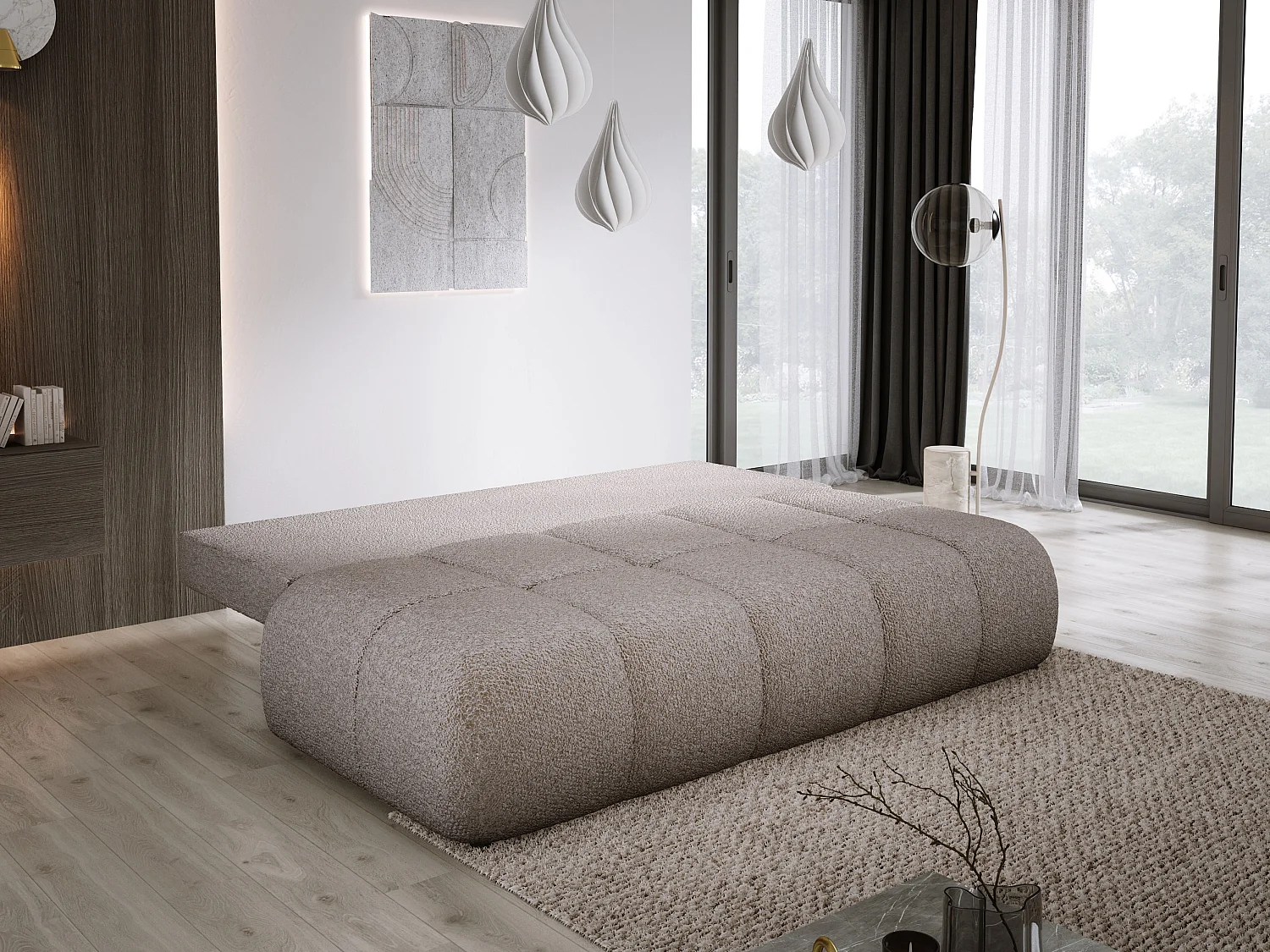 Canapé COCO MINI Canapé-lit Avec Fonction Lit, Tissu Anthology, 2 places, Autonome, Dimension: 205x105x97cm Couleur: Sand