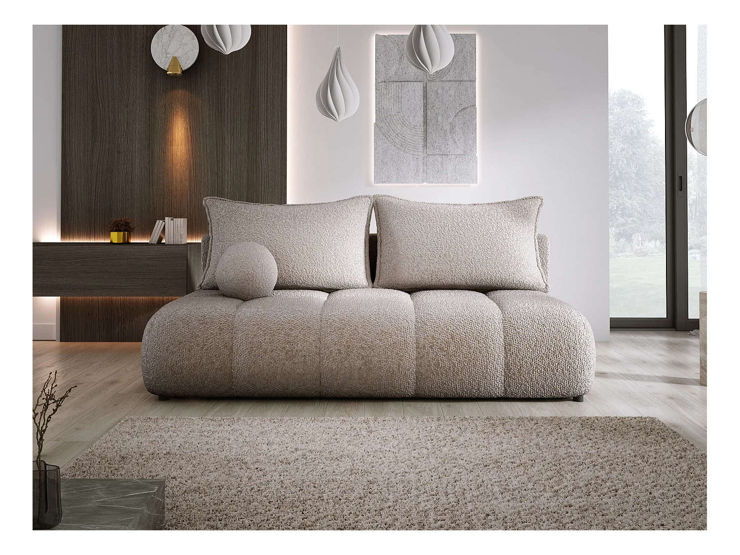 Canapé COCO MINI Canapé-lit Avec Fonction Lit, Tissu Anthology, 2 places, Autonome, Dimension: 205x105x97cm Couleur: Sand