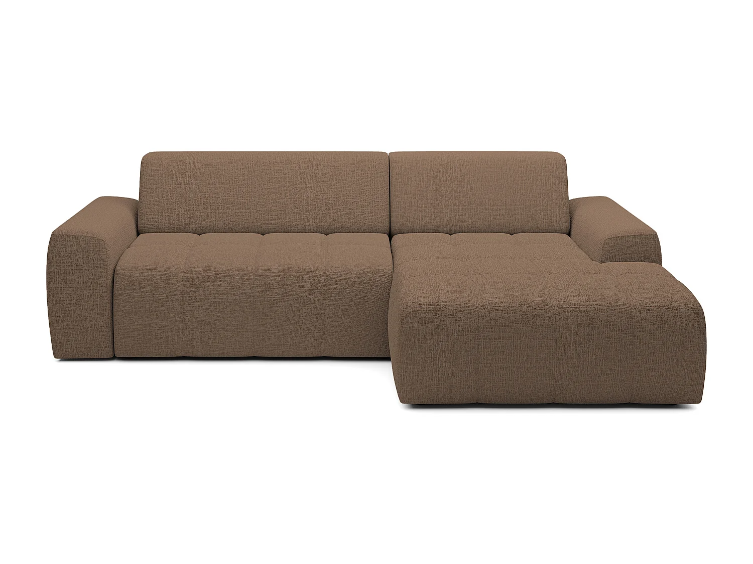 Canapé d'angle Savio indépendant, tissu Kansas résistant, dim. 265x172x81cm, couchage 206x92cm, côté droit, cappuccino