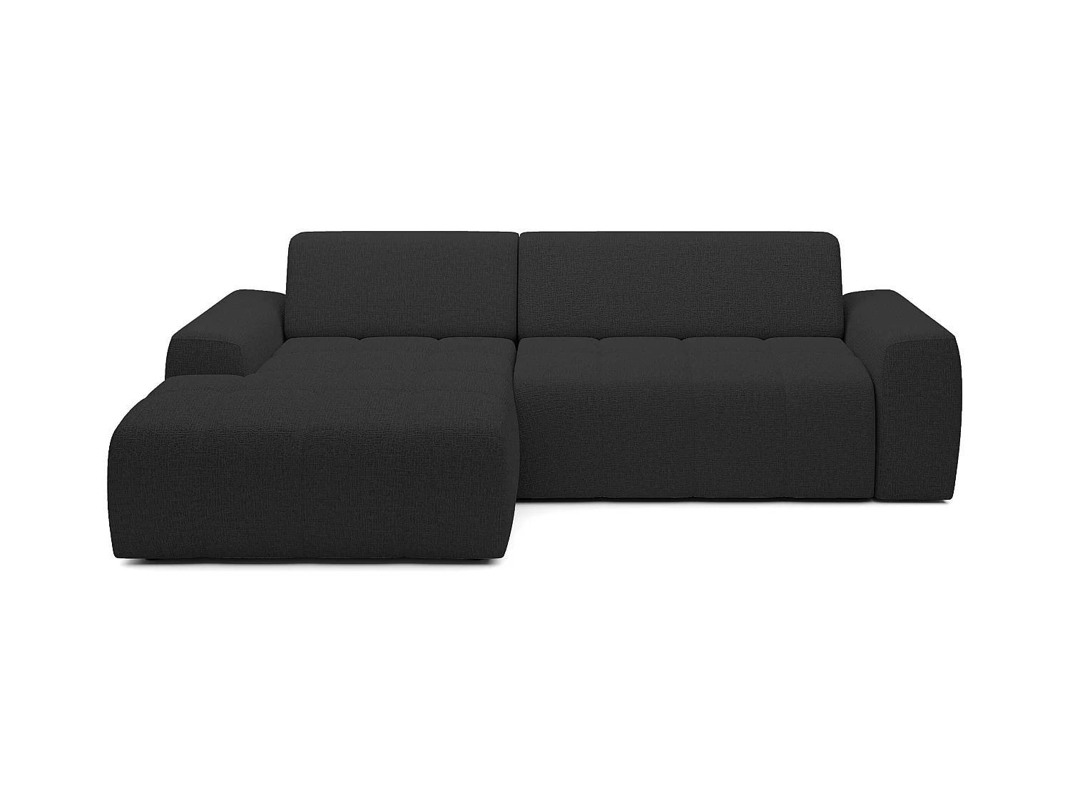 Canapé d'angle Savio indépendant, tissu Kansas résistant, dim. 265x172x81cm, couchage 206x92cm, côté gauche, anthracite