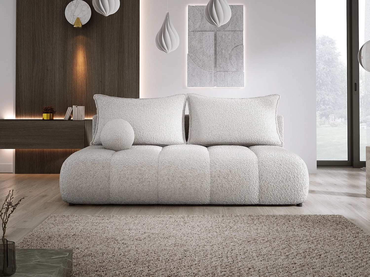 Sofa COCO MINI rozkładana z funkcją spania, obicie tkanina Anthology, 2-osobowa, wolnostojąca, rozmiar: 205x105x97cm kolor: Ciemnoszary